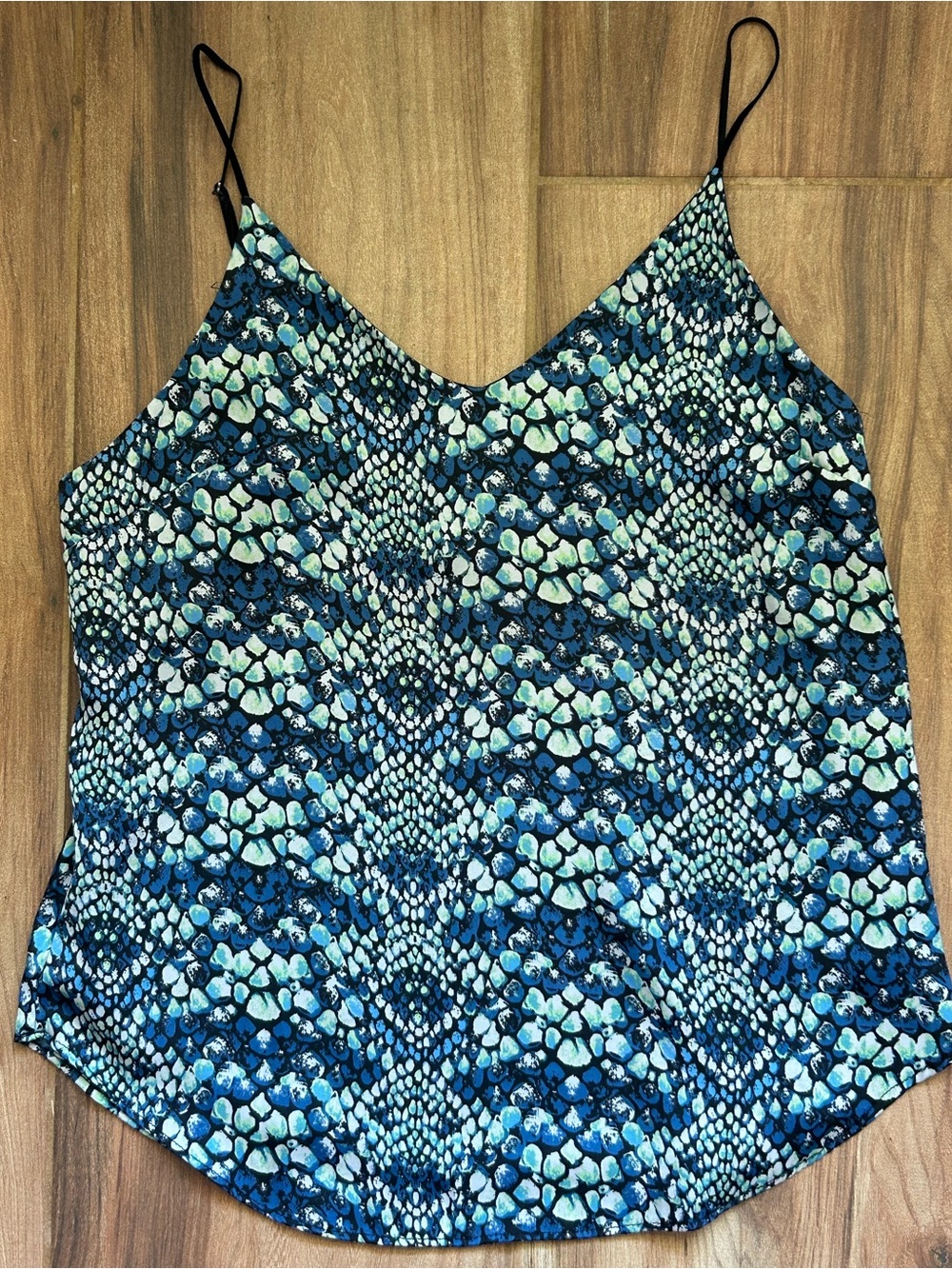 Urban Outfitters Silence + Noise Blue Snakeskin Print Cami Tank Top Size M